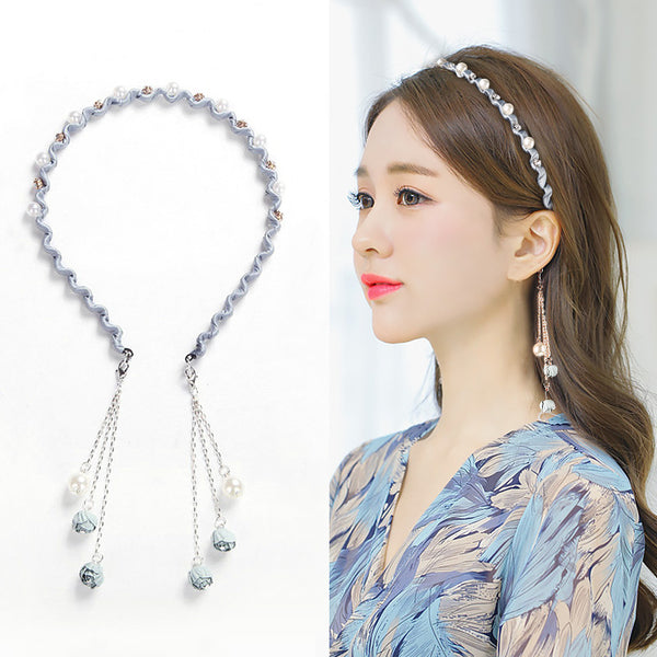 one-piece headband tassel pendant with fake earrings