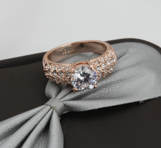 zircon rose gold engagement ring