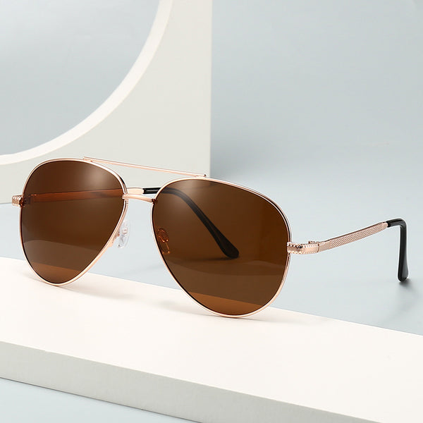 Metal Polarized Sunglasses Men's Large Frame Glasses